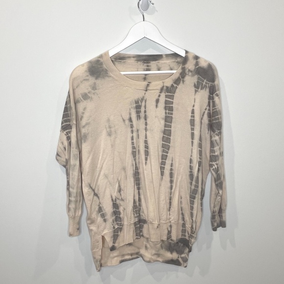 Chan Luu Tie Dye Oversized Long Sleeve Top 45% Cashmere, 55% Silk - Picture 1 of 5